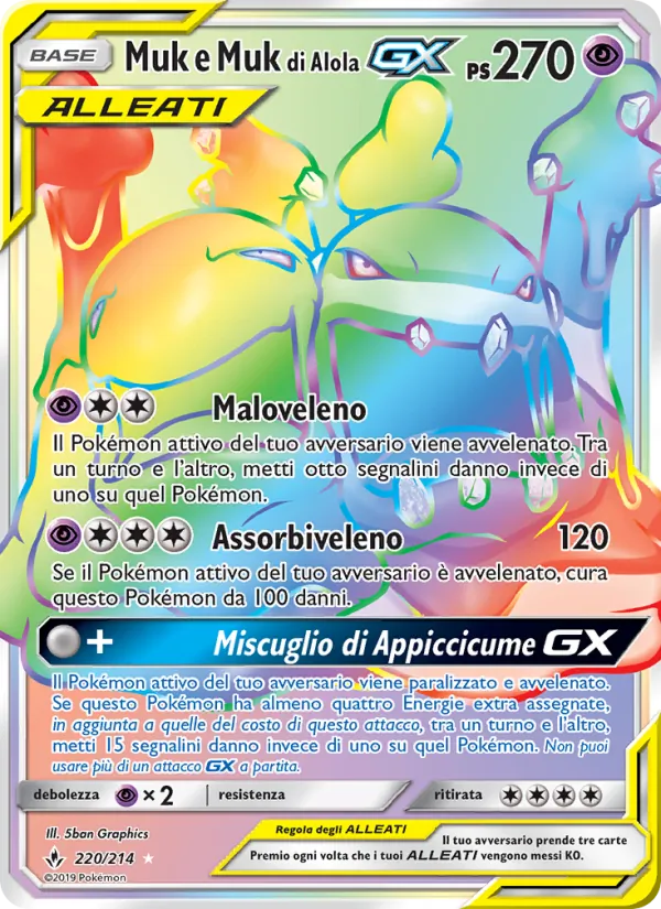 Muk e Muk di Alola GX Legami Inossidabili 220/214