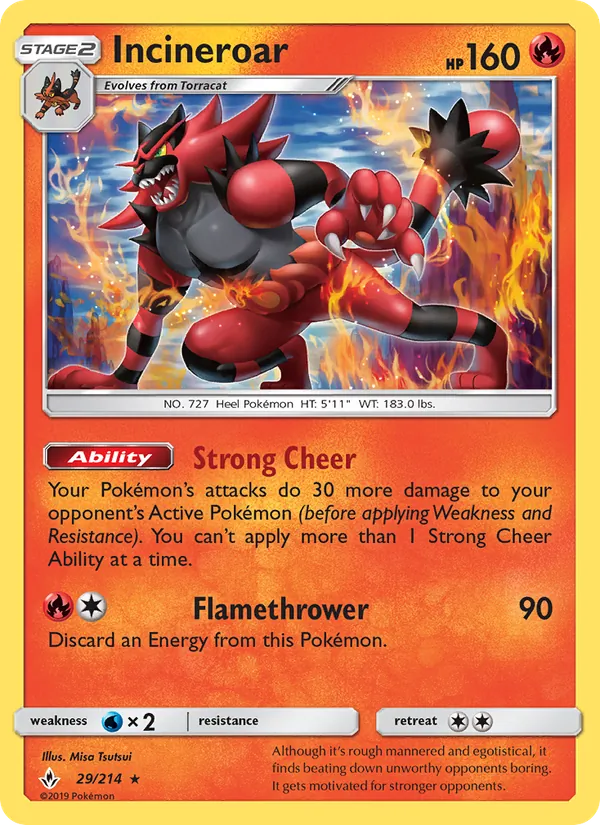 Incineroar Unbroken Bonds 29/214