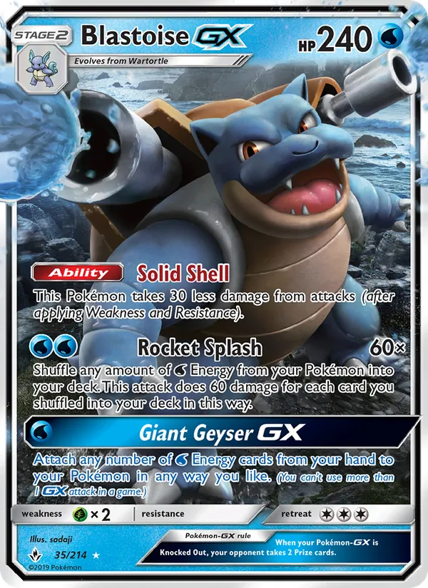 Blastoise GX Unbroken Bonds 35/214