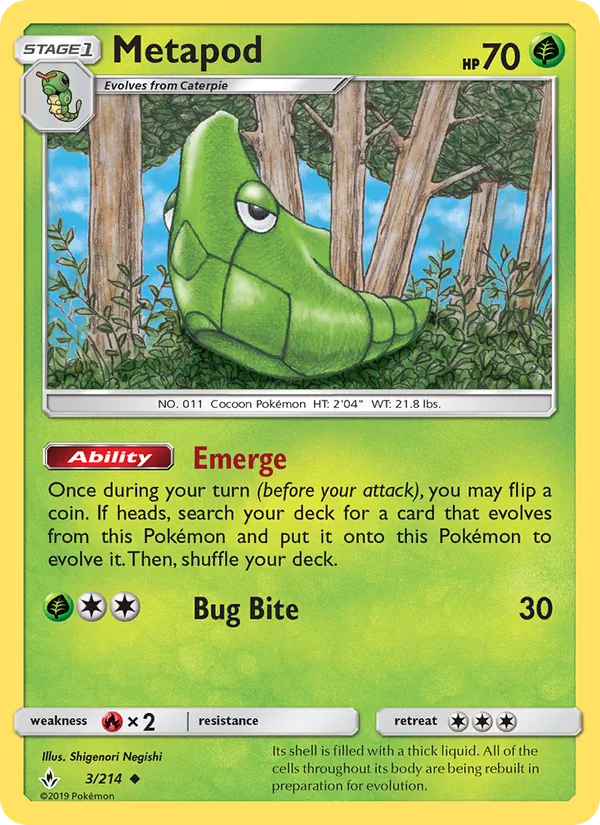 Metapod Unbroken Bonds 3/214