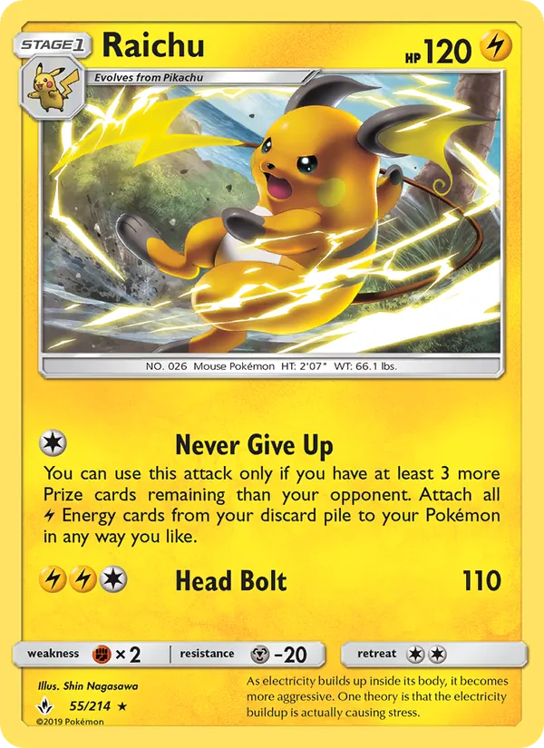 Raichu Unbroken Bonds 55/214
