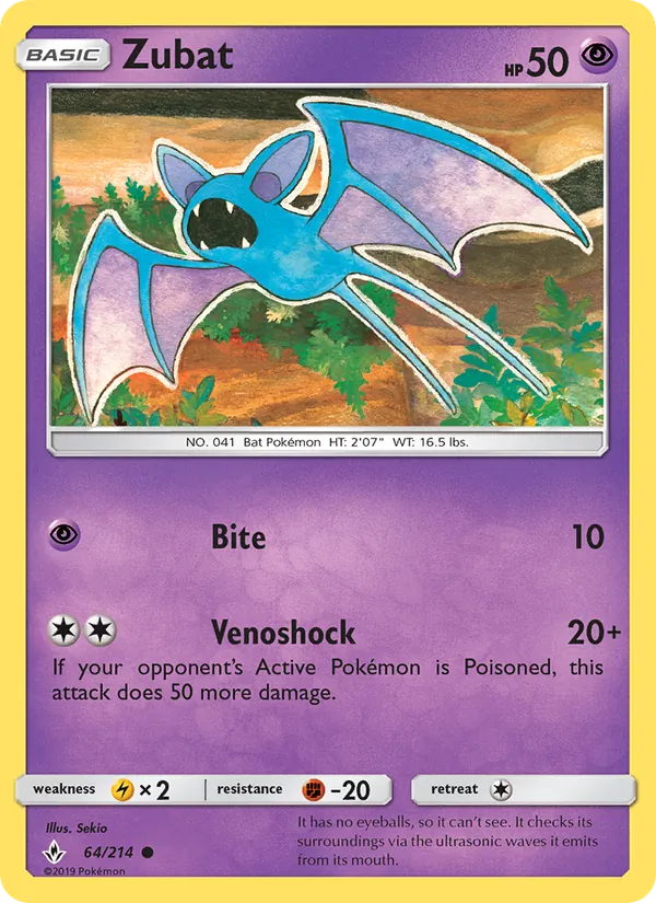 Zubat Unbroken Bonds 64/214