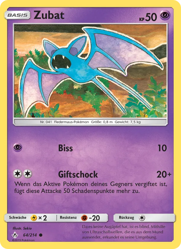 Zubat Kräfte im Einklang 64/214