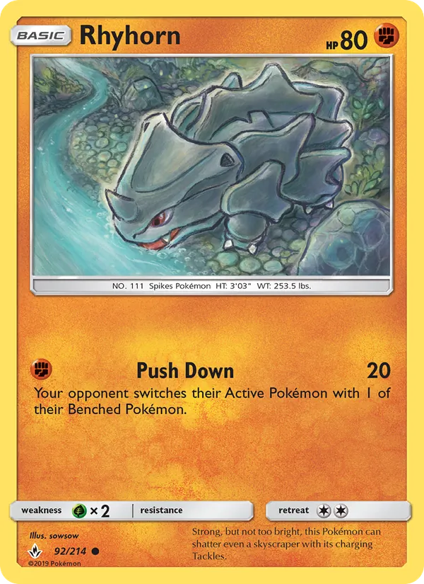Rhyhorn Unbroken Bonds 92/214