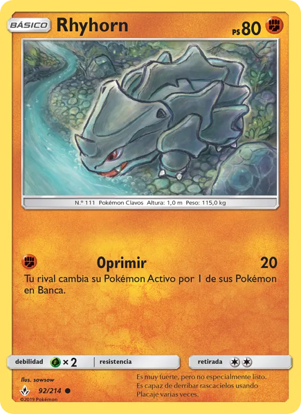 Rhyhorn Vínculos Indestructibles 92/214
