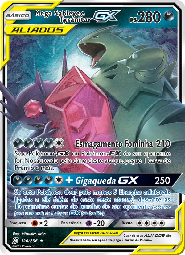 Mega Sableye e Tyranitar GX Sintonia Mental 126/236