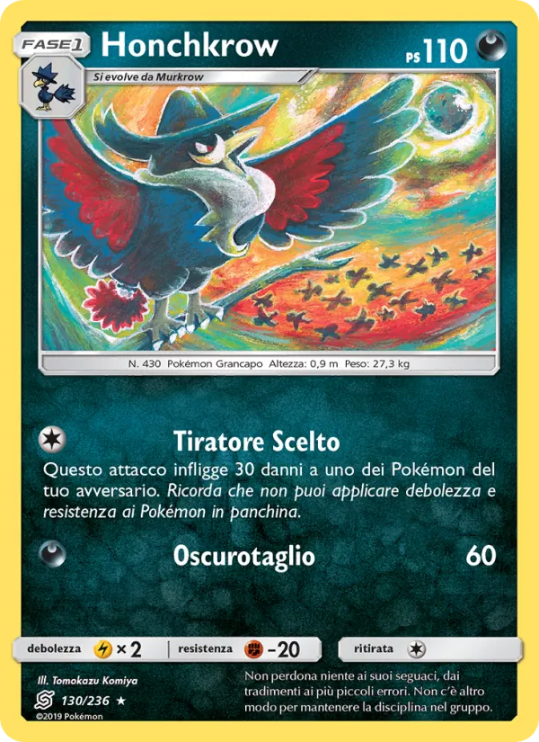 Honchkrow Sintonia Mentale 130/236