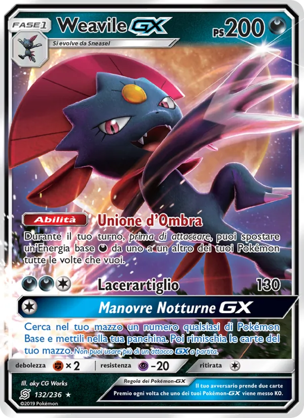 Weavile GX Sintonia Mentale 132/236