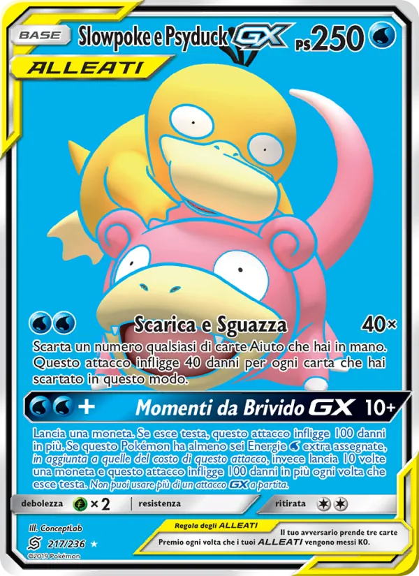 Slowpoke e Psyduck GX Sintonia Mentale 217/236