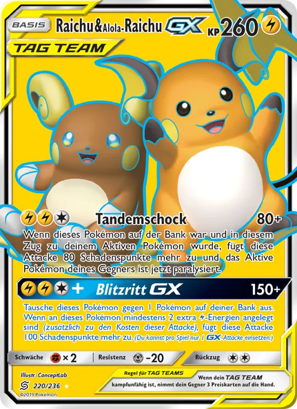 Raichu & Alola-Raichu GX Bund der Gleichgesinnten 220/236