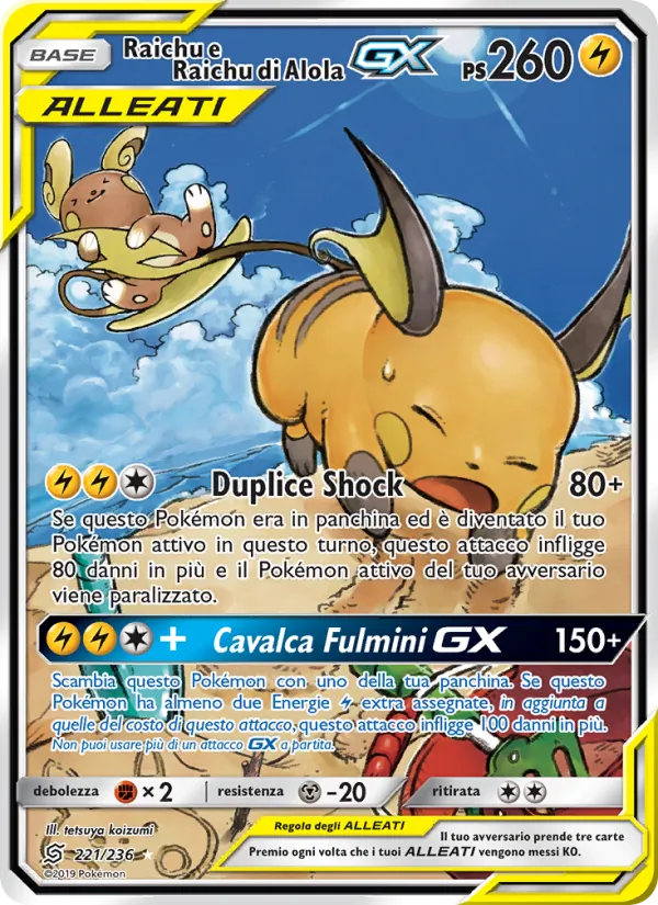 Raichu e Raichu di Alola GX Sintonia Mentale 221/236