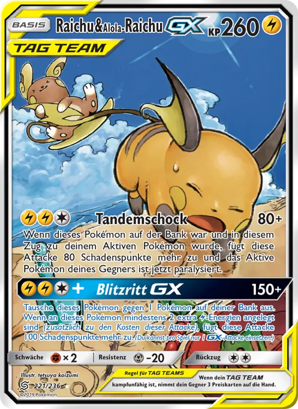 Raichu & Alola-Raichu GX Bund der Gleichgesinnten 221/236