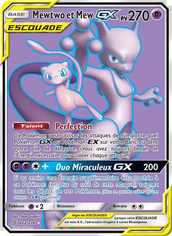 Mewtwo et Mew GX Harmonie des Esprits 222/236