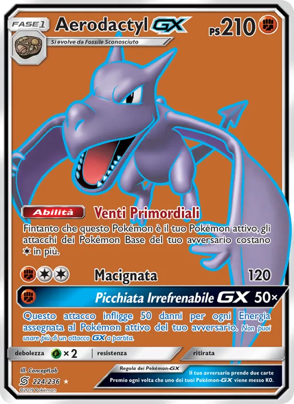Aerodactyl GX Sintonia Mentale 224/236