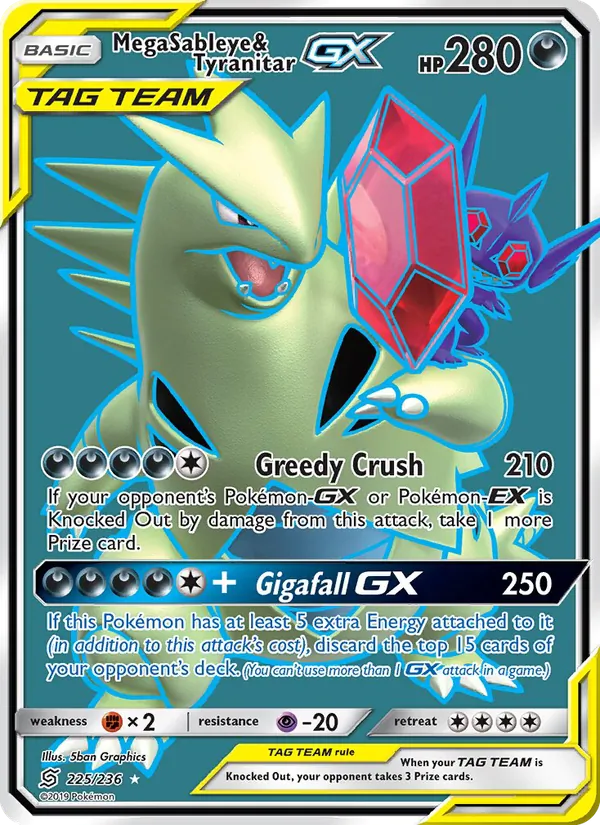 Mega Sableye & Tyranitar GX Unified Minds 225/236
