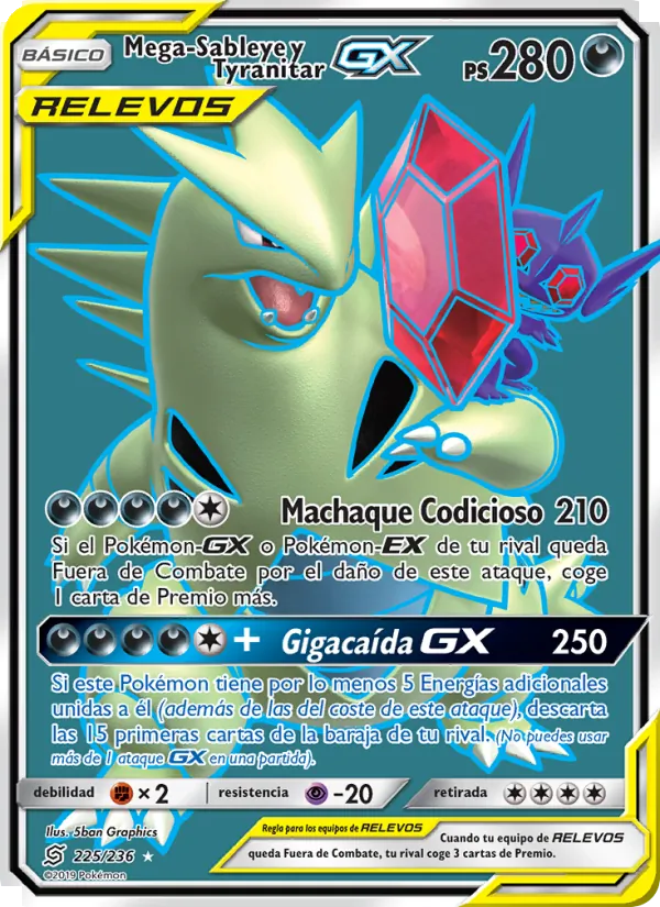 Mega-Sableye y Tyranitar GX Mentes Unidas 225/236