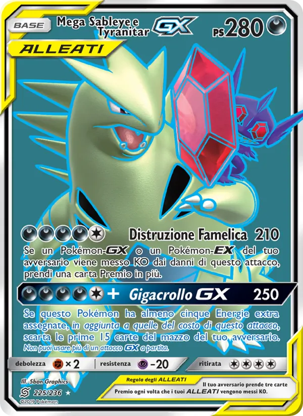 Mega Sableye e Tyranitar GX Sintonia Mentale 225/236