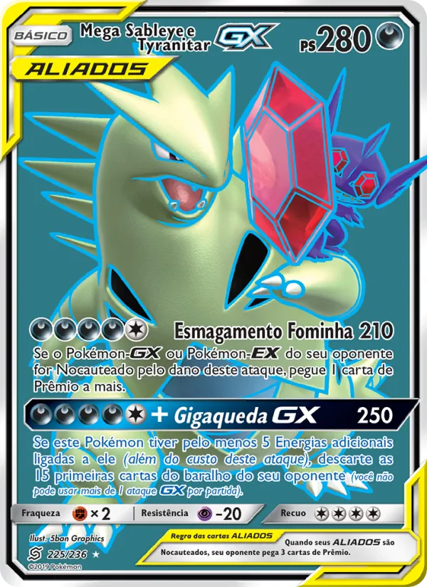 Mega Sableye e Tyranitar GX Sintonia Mental 225/236