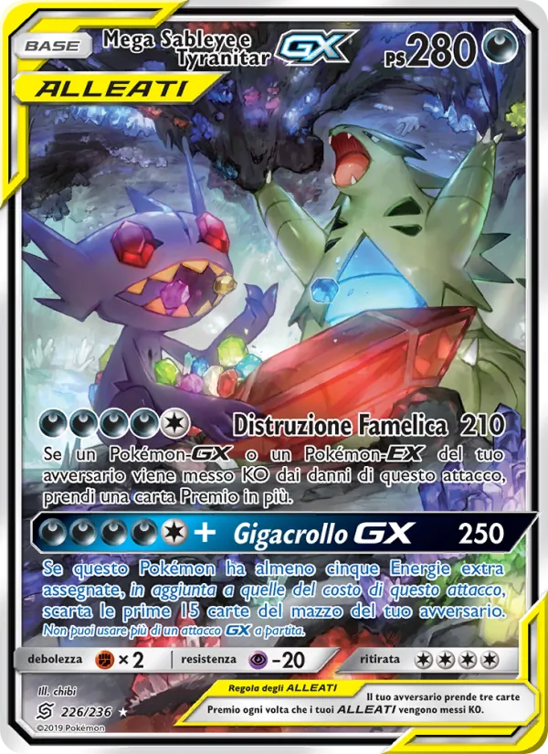 Mega Sableye e Tyranitar GX Sintonia Mentale 226/236