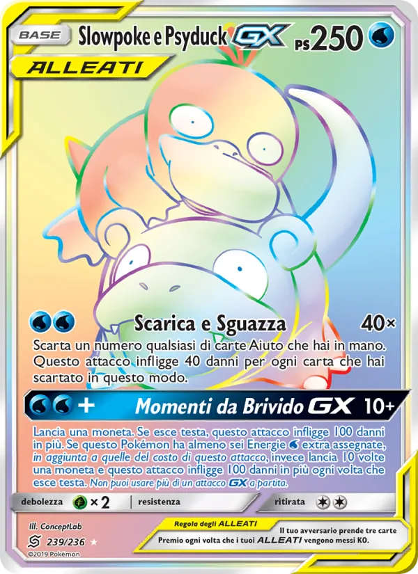 Slowpoke e Psyduck GX Sintonia Mentale 239/236
