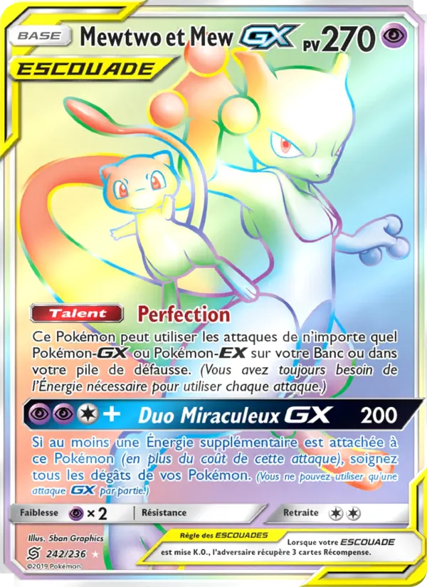 Mewtwo et Mew GX Harmonie des Esprits 242/236