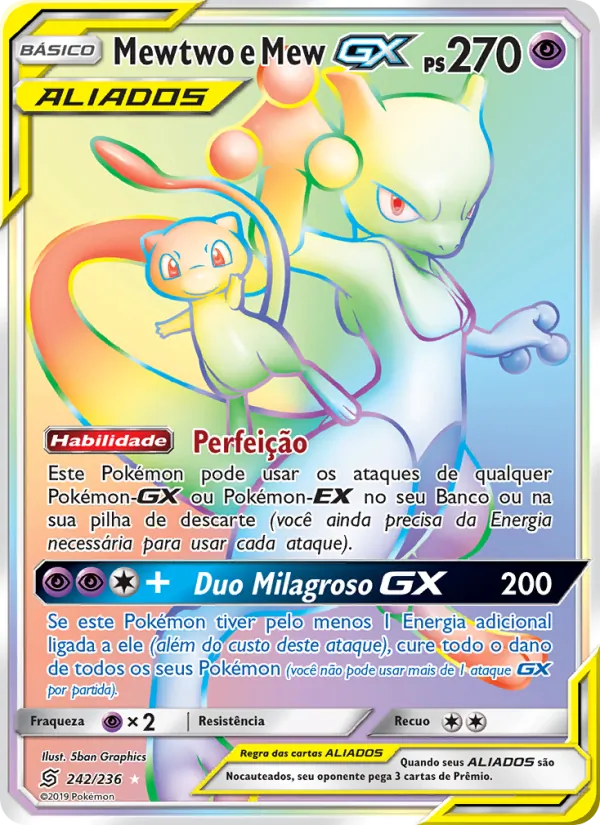 Mewtwo e Mew GX Sintonia Mental 242/236