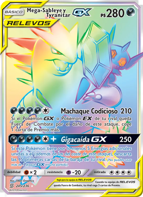 Mega-Sableye y Tyranitar GX Mentes Unidas 245/236