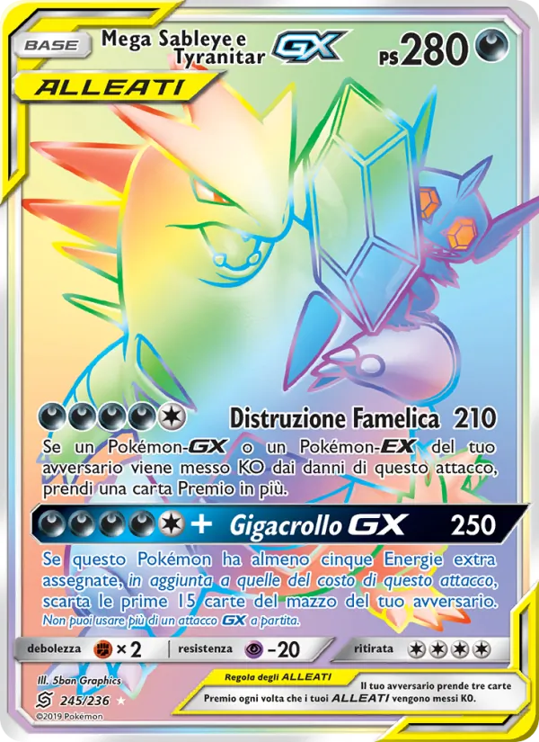Mega Sableye e Tyranitar GX Sintonia Mentale 245/236