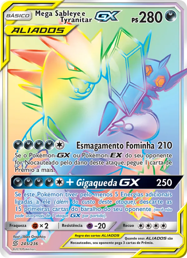 Mega Sableye e Tyranitar GX Sintonia Mental 245/236