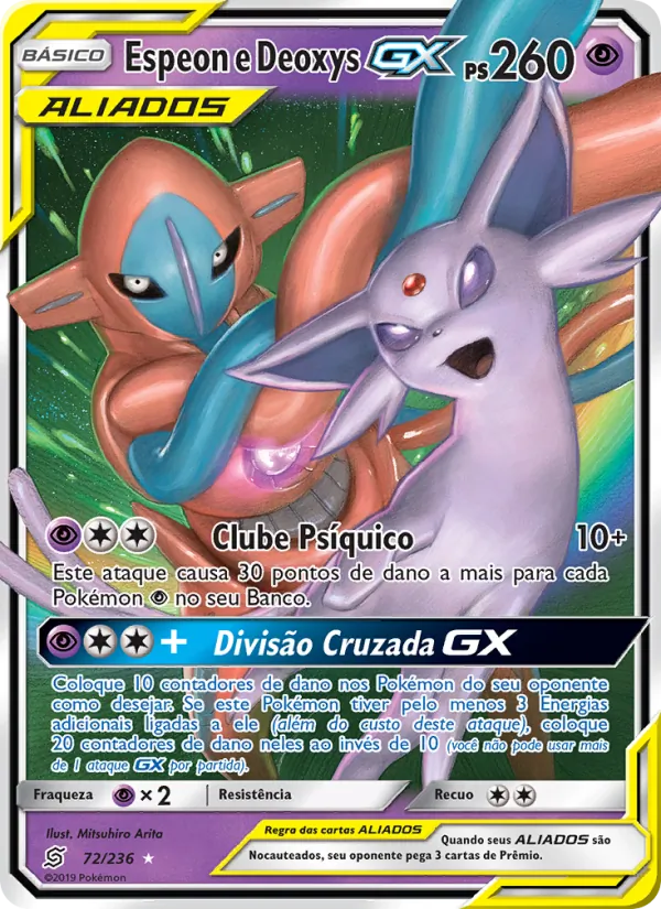 Espeon e Deoxys GX Sintonia Mental 72/236
