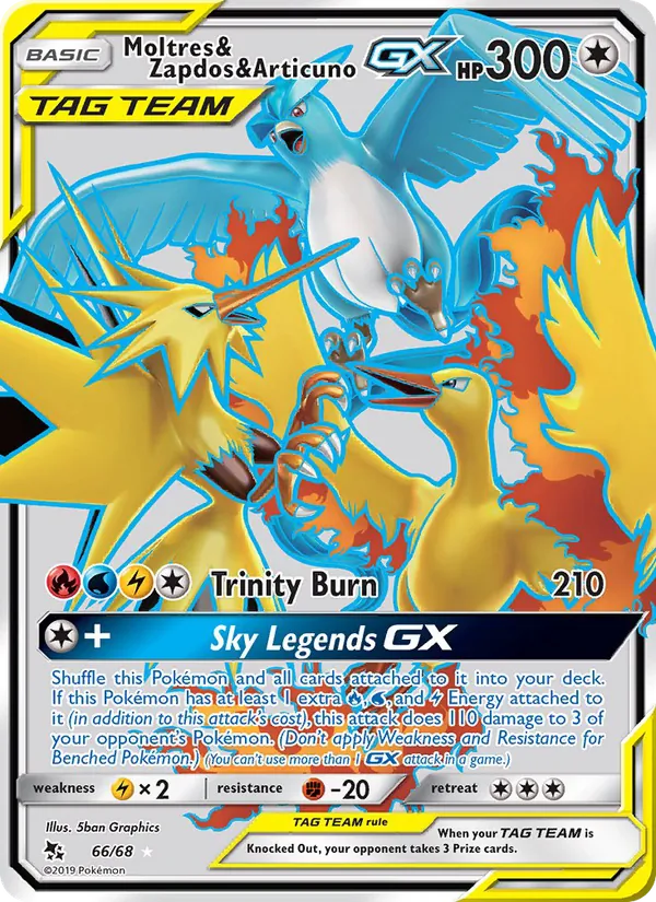 Moltres & Zapdos & Articuno GX Destinos Ocultos 66/68