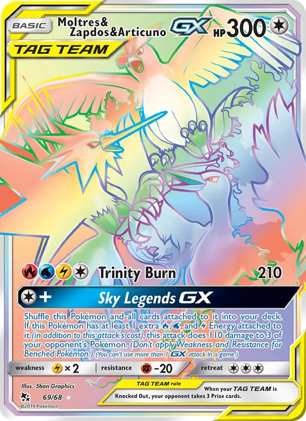 Moltres & Zapdos & Articuno GX Destinos Ocultos 69/68