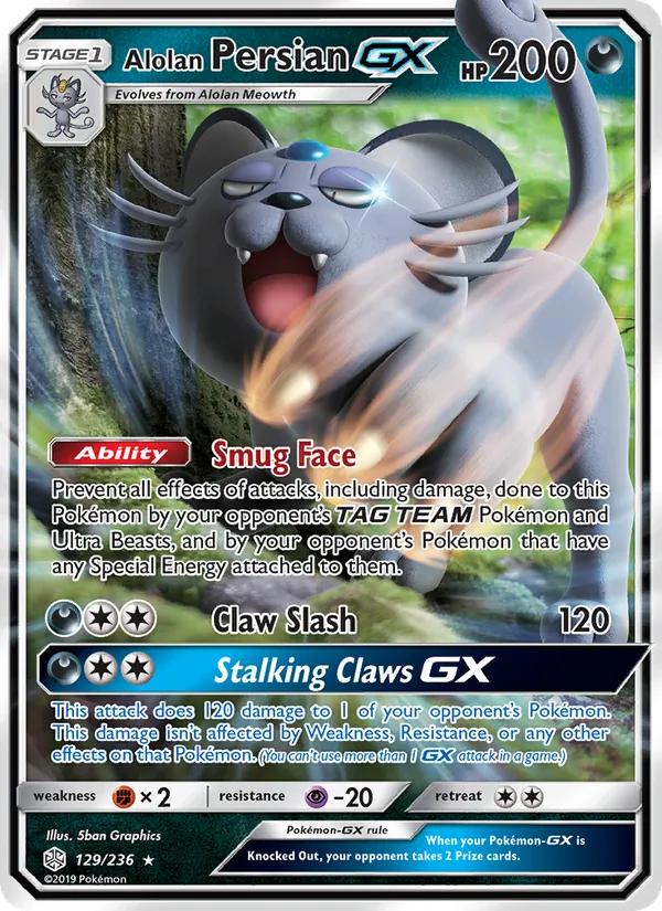Alolan Persian GX Cosmic Eclipse 129/236