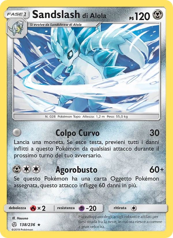 Sandslash di Alola Eclissi Cosmica 138/236