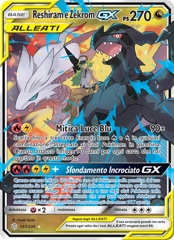 Reshiram e Zekrom GX Eclissi Cosmica 157/236