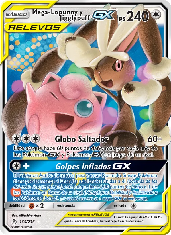 Mega-Lopunny y Jigglypuff GX Eclipse Cósmico 165/236