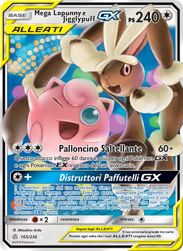 Mega Lopunny e Jigglypuff GX Eclissi Cosmica 165/236