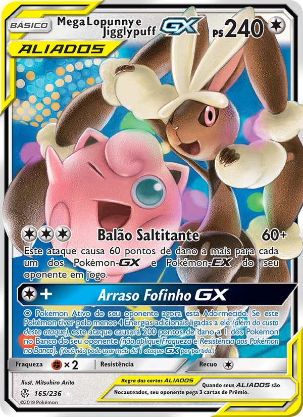Mega Lopunny e Jigglypuff GX Eclipse Cósmico 165/236