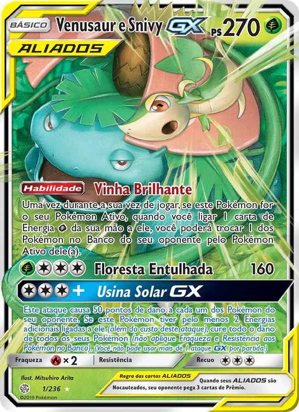 Venusaur e Snivy GX Eclipse Cósmico 1/236