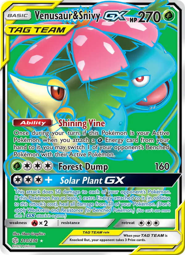 Venusaur & Snivy GX Cosmic Eclipse 210/236