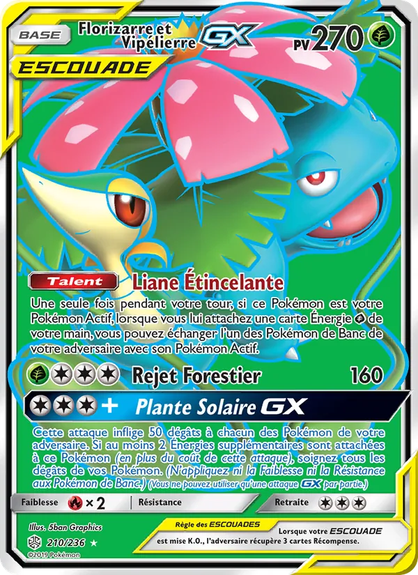 Florizarre et Vipélierre GX Éclipse Cosmique 210/236