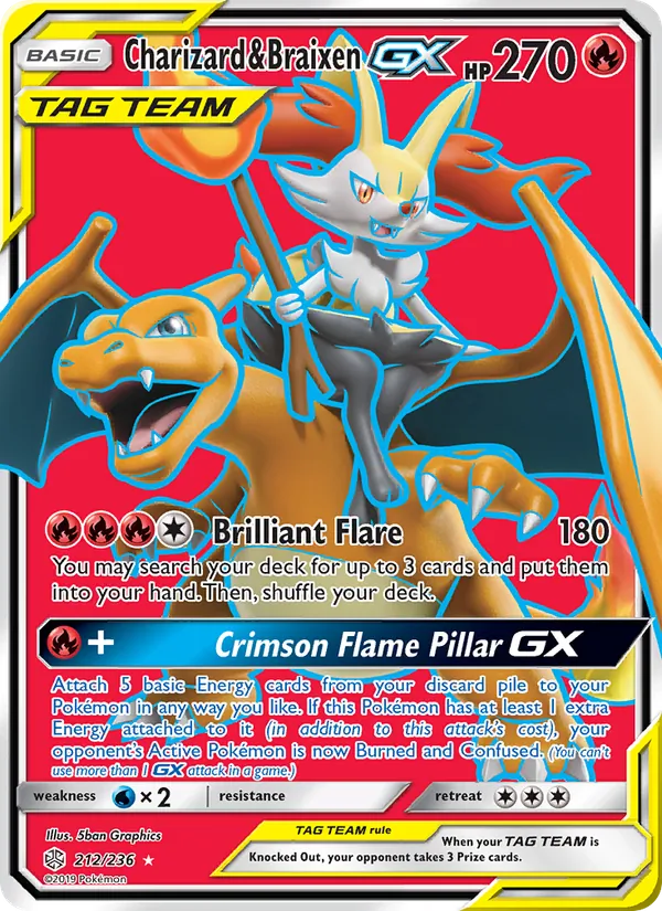 Charizard & Braixen GX Cosmic Eclipse 212/236