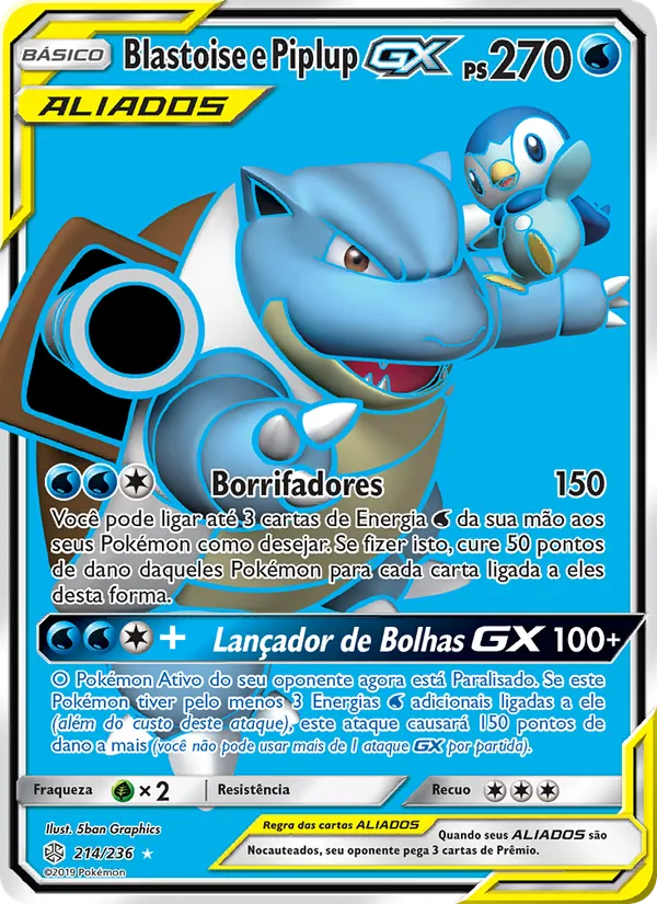 Blastoise e Piplup GX Eclipse Cósmico 214/236