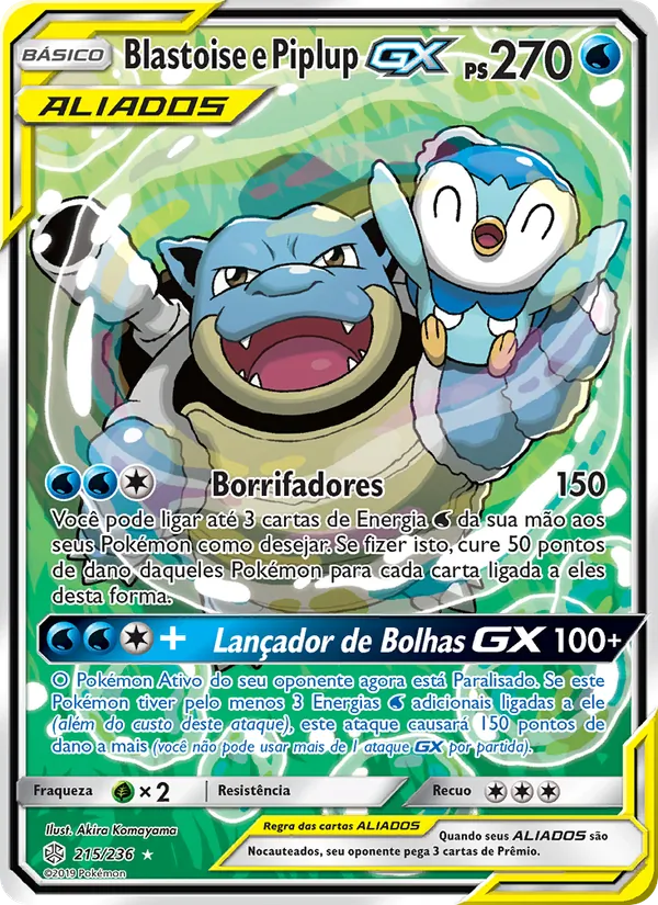 Blastoise e Piplup GX Eclipse Cósmico 215/236