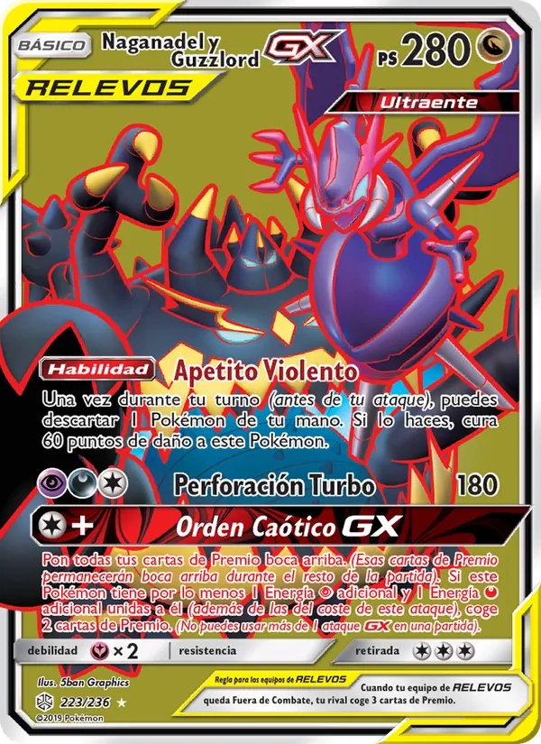 Naganadel y Guzzlord GX Eclipse Cósmico 223/236