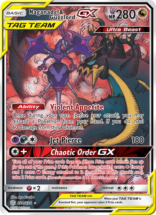 Naganadel & Guzzlord GX Cosmic Eclipse 224/236