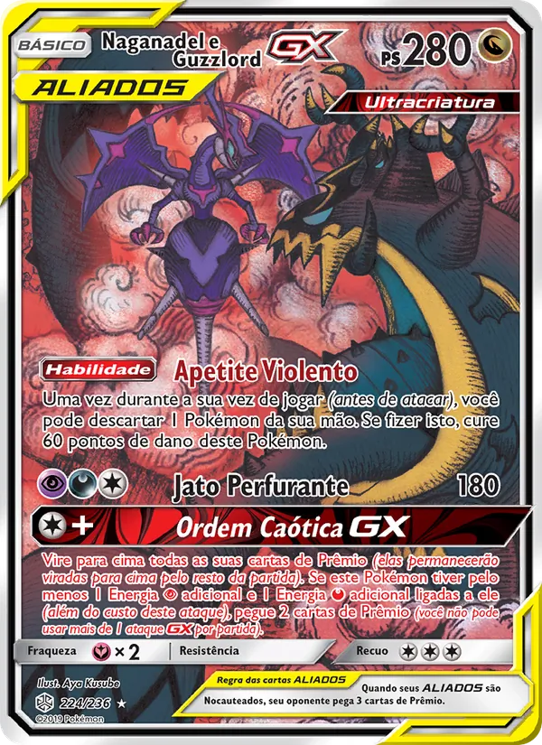 Naganadel e Guzzlord GX Eclipse Cósmico 224/236