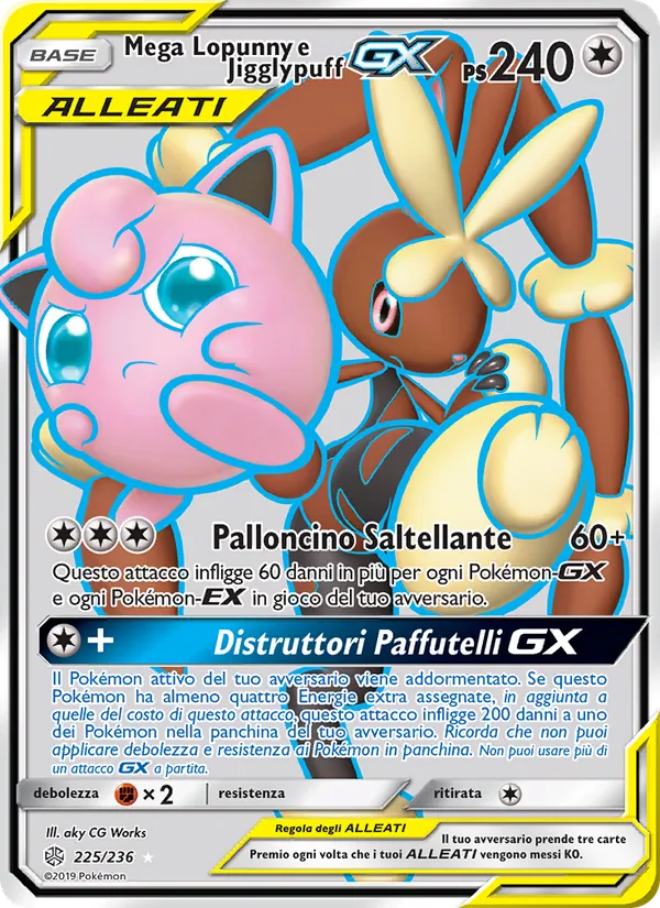 Mega Lopunny e Jigglypuff GX Eclissi Cosmica 225/236
