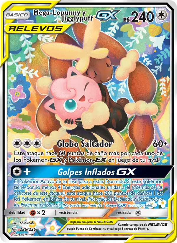 Mega-Lopunny y Jigglypuff GX Eclipse Cósmico 226/236