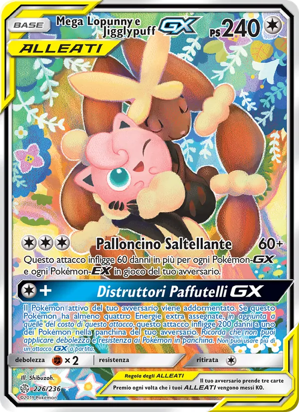 Mega Lopunny e Jigglypuff GX Eclissi Cosmica 226/236